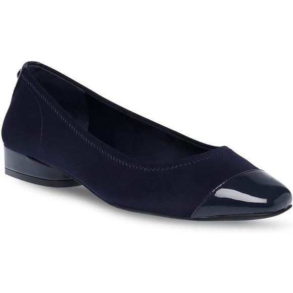 Anne Klein Womens Blue LeatherClosed Pointed ToePull-On Carlie Ballet Flat - Picture 2 of 4
